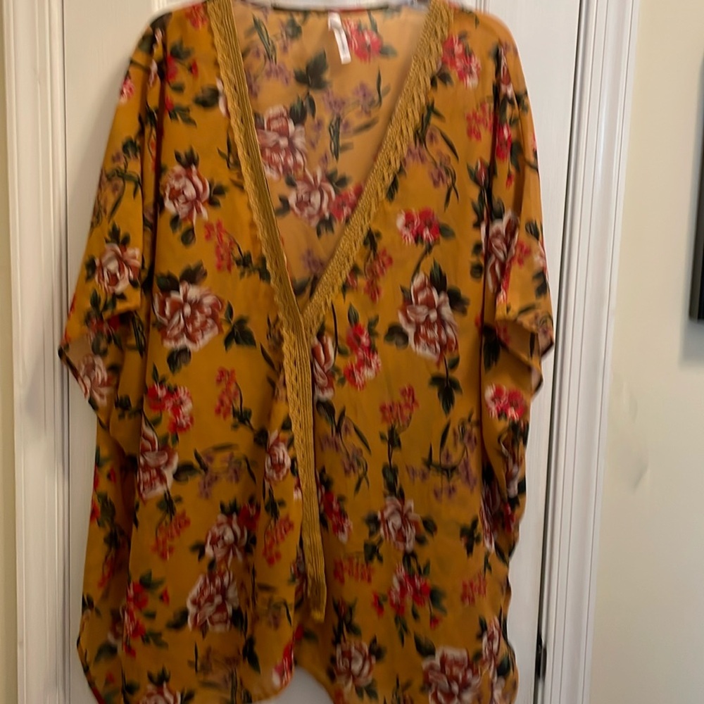 Live 4 Truth Golden floral Cardigans 2X